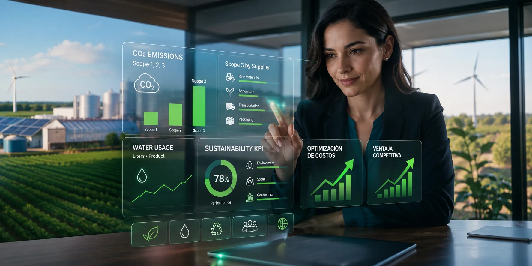 Dashboard de visualización de indicadores ambientales y trazabilidad de datos en SamiMetrics